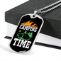 Camper Necklace Camping Time White Necklace Stainless Steel or 18k Gold Dog Tag 24" Chain-Express Your Love Gifts