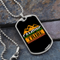 Camper Necklace Camping Tribe Yellow Necklace Stainless Steel or 18k Gold Dog Tag 24" Chain-Express Your Love Gifts