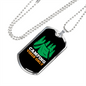 Camper Necklace Camping Vibes Only Green Necklace Stainless Steel or 18k Gold Dog Tag 24" Chain-Express Your Love Gifts