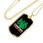 Camper Necklace Camping Vibes Only Green Necklace Stainless Steel or 18k Gold Dog Tag 24" Chain-Express Your Love Gifts