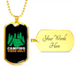 Camper Necklace Camping Vibes Only Green Necklace Stainless Steel or 18k Gold Dog Tag 24" Chain-Express Your Love Gifts