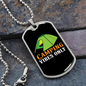 Camper Necklace Camping Vibes Only Green Tent Necklace Stainless Steel or 18k Gold Dog Tag 24" Chain-Express Your Love Gifts