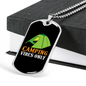 Camper Necklace Camping Vibes Only Green Tent Necklace Stainless Steel or 18k Gold Dog Tag 24" Chain-Express Your Love Gifts