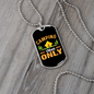 Camper Necklace Camping Vibes Only Orange Necklace Stainless Steel or 18k Gold Dog Tag 24" Chain-Express Your Love Gifts
