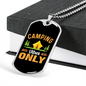 Camper Necklace Camping Vibes Only Orange Necklace Stainless Steel or 18k Gold Dog Tag 24" Chain-Express Your Love Gifts