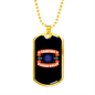 Camper Necklace Camping Vibes Only Orange Necklace Stainless Steel or 18k Gold Dog Tag 24" Chain-Express Your Love Gifts