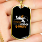 Camper Necklace Camping Vibes Only White Necklace Stainless Steel or 18k Gold Dog Tag 24" Chain-Express Your Love Gifts