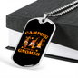 Camper Necklace Camping With Gnomes Necklace Stainless Steel or 18k Gold Dog Tag 24" Chain-Express Your Love Gifts