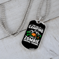 Camper Necklace Camping Zombie Necklace Stainless Steel or 18k Gold Dog Tag 24" Chain-Express Your Love Gifts