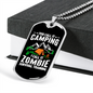 Camper Necklace Camping Zombie Necklace Stainless Steel or 18k Gold Dog Tag 24" Chain-Express Your Love Gifts