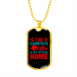 Camper Necklace Campsite is Second Home Necklace Stainless Steel or 18k Gold Dog Tag 24" Chain-Express Your Love Gifts
