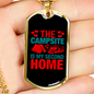 Camper Necklace Campsite is Second Home Necklace Stainless Steel or 18k Gold Dog Tag 24" Chain-Express Your Love Gifts