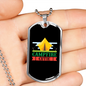 Camper Necklace Capmpfire Cutie Yellow Tent Necklace Stainless Steel or 18k Gold Dog Tag 24" Chain-Express Your Love Gifts