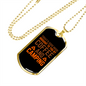 Camper Necklace Cofee and Camping Necklace Stainless Steel or 18k Gold Dog Tag 24" Chain-Express Your Love Gifts
