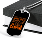 Camper Necklace Cofee and Camping Necklace Stainless Steel or 18k Gold Dog Tag 24" Chain-Express Your Love Gifts