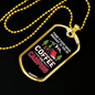Camper Necklace Coffee Camping White Necklace Stainless Steel or 18k Gold Dog Tag 24" Chain-Express Your Love Gifts