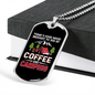 Camper Necklace Coffee Camping White Necklace Stainless Steel or 18k Gold Dog Tag 24" Chain-Express Your Love Gifts