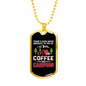 Camper Necklace Coffee Camping White Necklace Stainless Steel or 18k Gold Dog Tag 24" Chain-Express Your Love Gifts