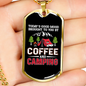 Camper Necklace Coffee Camping White Necklace Stainless Steel or 18k Gold Dog Tag 24" Chain-Express Your Love Gifts