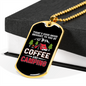 Camper Necklace Coffee Camping White Necklace Stainless Steel or 18k Gold Dog Tag 24" Chain-Express Your Love Gifts