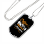 Camper Necklace Coffee Mountain Adventures White Necklace Stainless Steel or 18k Gold Dog Tag 24" Chain-Express Your Love Gifts
