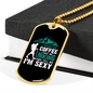 Camper Necklace Coffee Take Me Necklace Stainless Steel or 18k Gold Dog Tag 24" Chain-Express Your Love Gifts