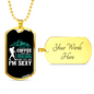 Camper Necklace Coffee Take Me Necklace Stainless Steel or 18k Gold Dog Tag 24" Chain-Express Your Love Gifts
