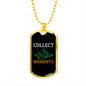 Camper Necklace Collect Moments Green Necklace Stainless Steel or 18k Gold Dog Tag 24" Chain-Express Your Love Gifts