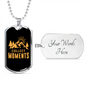Camper Necklace Collect Moments Hiking Necklace Stainless Steel or 18k Gold Dog Tag 24" Chain-Express Your Love Gifts