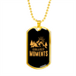 Camper Necklace Collect Moments Hiking Necklace Stainless Steel or 18k Gold Dog Tag 24" Chain-Express Your Love Gifts