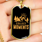 Camper Necklace Collect Moments Hiking Necklace Stainless Steel or 18k Gold Dog Tag 24" Chain-Express Your Love Gifts