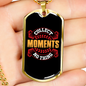 Camper Necklace Collect Moments No Things Necklace Stainless Steel or 18k Gold Dog Tag 24" Chain-Express Your Love Gifts
