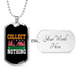 Camper Necklace Collect Moments Nothing Necklace Stainless Steel or 18k Gold Dog Tag 24" Chain-Express Your Love Gifts