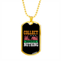 Camper Necklace Collect Moments Nothing Necklace Stainless Steel or 18k Gold Dog Tag 24" Chain-Express Your Love Gifts