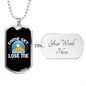 Camper Necklace Come Get Lose Me Necklace Stainless Steel or 18k Gold Dog Tag 24" Chain-Express Your Love Gifts