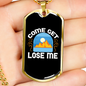Camper Necklace Come Get Lose Me Necklace Stainless Steel or 18k Gold Dog Tag 24" Chain-Express Your Love Gifts