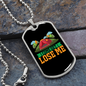 Camper Necklace Come Get Lose Me Red Tent Necklace Stainless Steel or 18k Gold Dog Tag 24" Chain-Express Your Love Gifts