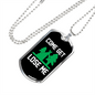 Camper Necklace Come Get Lose Me White Green Necklace Stainless Steel or 18k Gold Dog Tag 24" Chain-Express Your Love Gifts