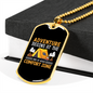 Camper Necklace Comfort Zone Begins Necklace Stainless Steel or 18k Gold Dog Tag 24" Chain-Express Your Love Gifts