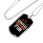 Camper Necklace Compers Have S'more Fun Necklace Stainless Steel or 18k Gold Dog Tag 24" Chain-Express Your Love Gifts