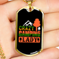 Camper Necklace Crazy Camping Lady Necklace Stainless Steel or 18k Gold Dog Tag 24" Chain-Express Your Love Gifts