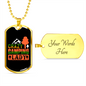 Camper Necklace Crazy Camping Lady Necklace Stainless Steel or 18k Gold Dog Tag 24" Chain-Express Your Love Gifts