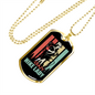 Camper Necklace Crazy Hike Lady Necklace Stainless Steel or 18k Gold Dog Tag 24" Chain-Express Your Love Gifts