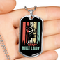 Camper Necklace Crazy Hike Lady Necklace Stainless Steel or 18k Gold Dog Tag 24" Chain-Express Your Love Gifts