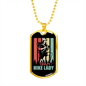 Camper Necklace Crazy Hike Lady Necklace Stainless Steel or 18k Gold Dog Tag 24" Chain-Express Your Love Gifts