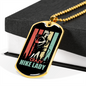 Camper Necklace Crazy Hike Lady Necklace Stainless Steel or 18k Gold Dog Tag 24" Chain-Express Your Love Gifts