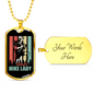 Camper Necklace Crazy Hike Lady Necklace Stainless Steel or 18k Gold Dog Tag 24" Chain-Express Your Love Gifts