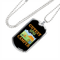 Camper Necklace Cutest Little Camper Yellow Necklace Stainless Steel or 18k Gold Dog Tag 24" Chain-Express Your Love Gifts
