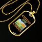 Camper Necklace Cutest Little Camper Yellow Necklace Stainless Steel or 18k Gold Dog Tag 24" Chain-Express Your Love Gifts