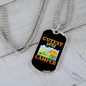Camper Necklace Cutest Little Camper Yellow Necklace Stainless Steel or 18k Gold Dog Tag 24" Chain-Express Your Love Gifts